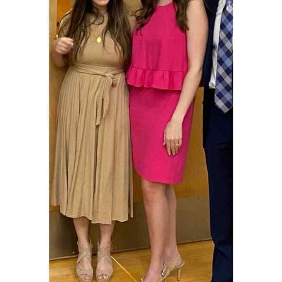 Trina Turk Sz 4 KAYLEEN Dress Magenta Fuchsia Pink Open Split Back - Picture 13 of 15